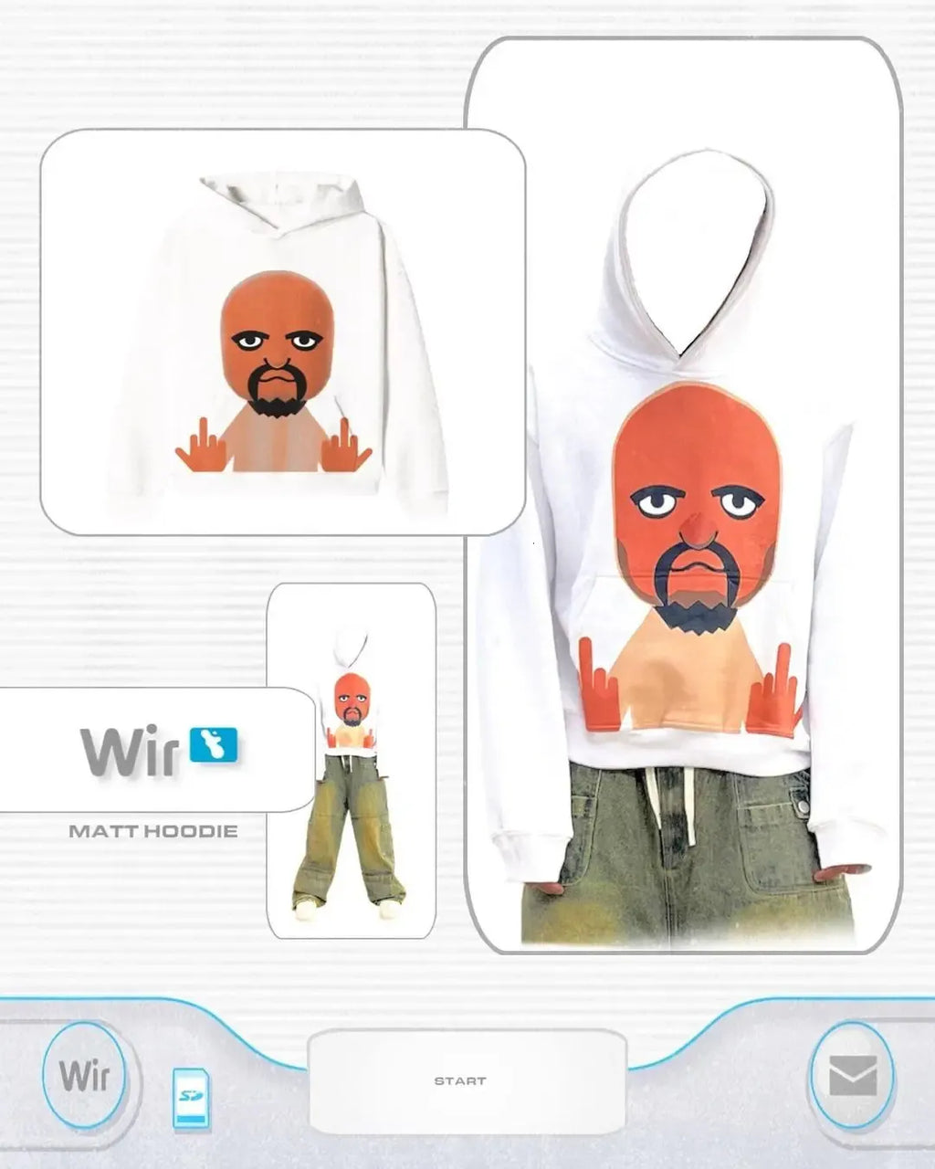 Mii Character Middle Finger Hoodie