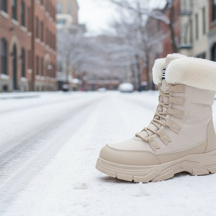 Women’s Fleece-Lined Chunky Sole Shoes – Warm Casual Winter Comfort Shoes