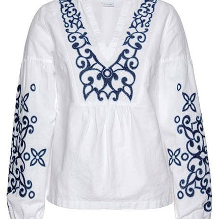 Embroidered Long Sleeve Blouse
