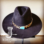 Hair-on-Hide Leopard w/ Turquoise Slab