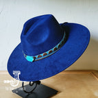 Blue Navajo Leather & Turquoise Slab