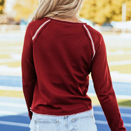 Game Day Rugby Football Knit Graphic Top
