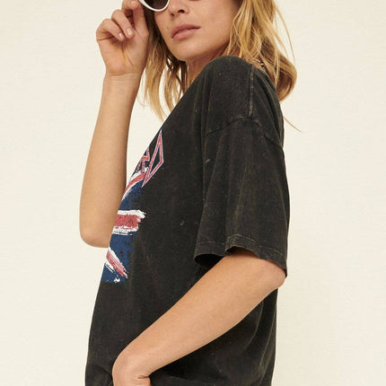 Exclusive Def Leppard Union Jack Distressed Graphic Tee
