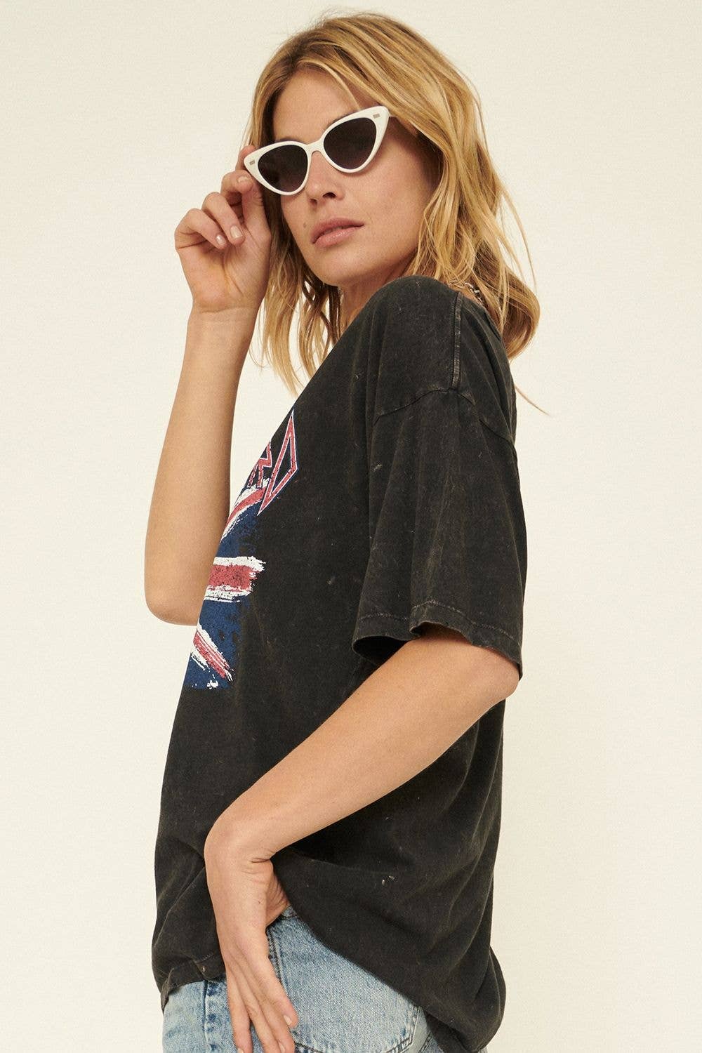 Exclusive Def Leppard Union Jack Distressed Graphic Tee