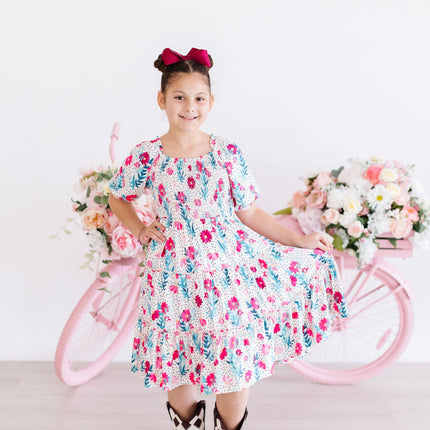 SALE Dots & Daisies Smocked Ruffle Dress