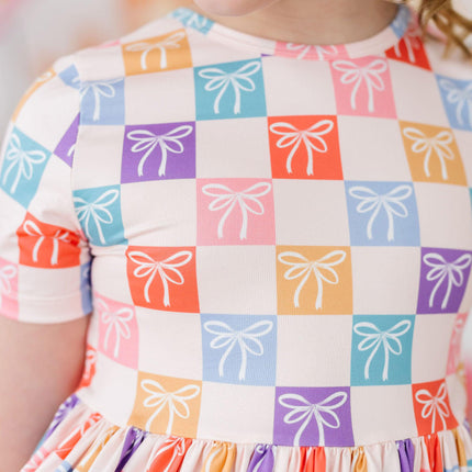 Rainbow Ribbons S/S Pocket Twirl Dress