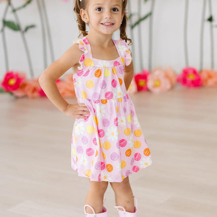 SALE Daisy Doodles Ruffle Cross Back Dress
