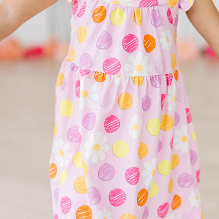 SALE Daisy Doodles Ruffle Cross Back Dress