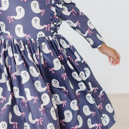 SALE Tied with a Boo 3/4 Ruffle Twirl Dress