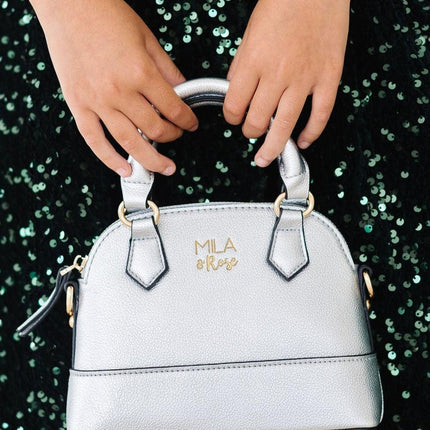 Silver Metallic Girl's Crossbody Purse