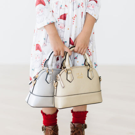 Silver Metallic Girl's Crossbody Purse