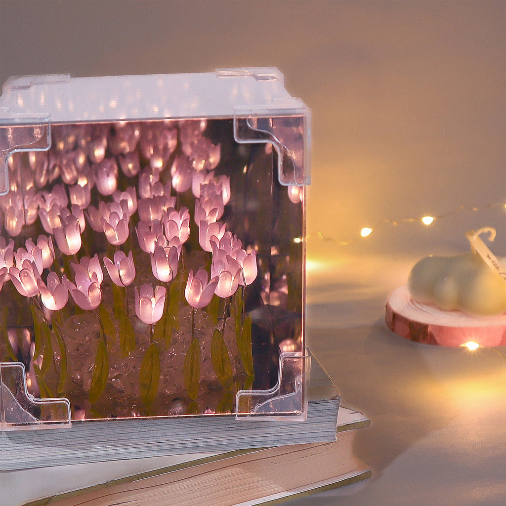 Tulip Mirror LED Night Light - Purple