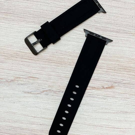 Men’s Solid Sport Silicone Smart Watch Band - 42/44: Black