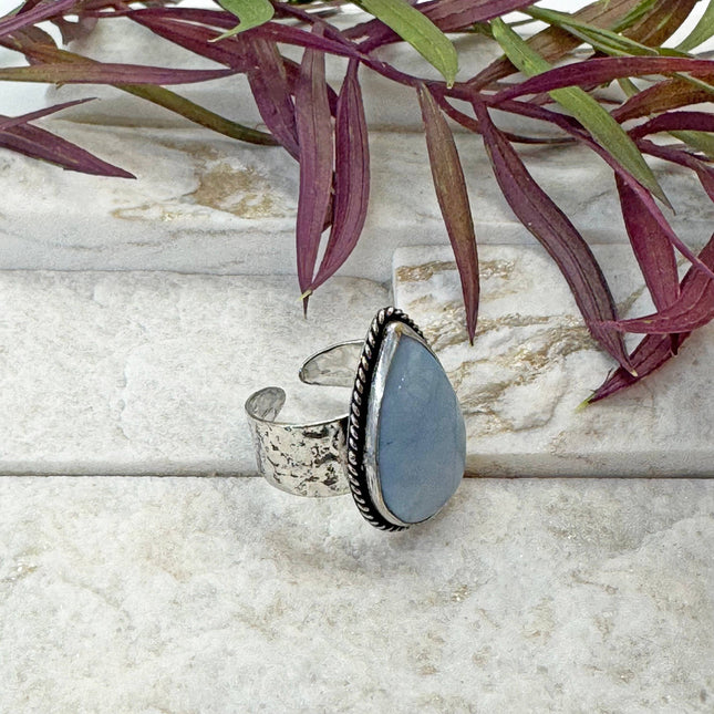 Semiprecious Stone Ring - Blue Opal