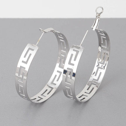 Small Aztec Pattern Hoop Earrings