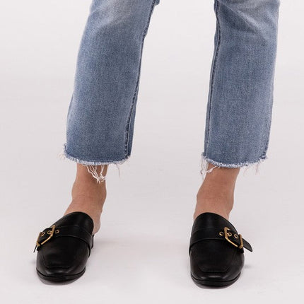 Chantal-S Buckle Backless Slides Loafer Shoes
