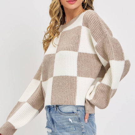 Checker Knit Sweater