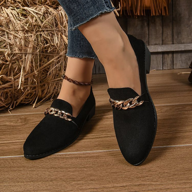 Women’s Pointed Toe Chunky Heel Shoes