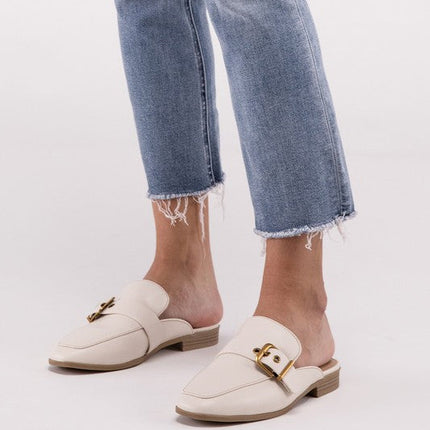 Chantal-S Buckle Backless Slides Loafer Shoes
