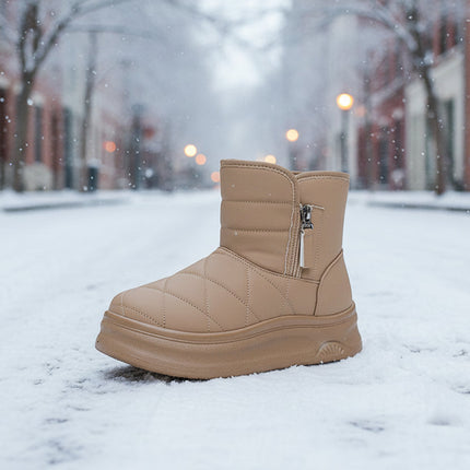 Women’s Warm Fleece-Lined Snow Boots – Casual Winter Anti-Slip Ankle Boots