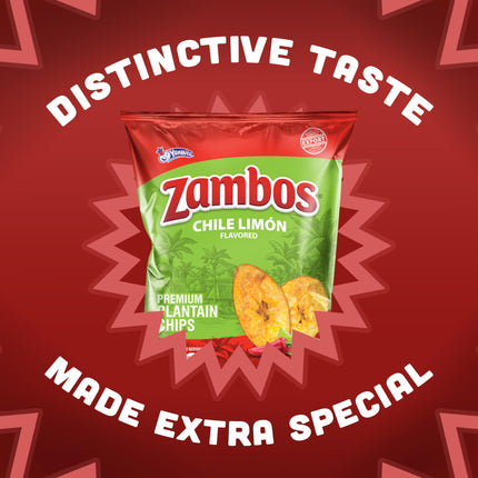 Viral TikTok Zambos Plantain Chips - Chile Limón, Original & Salsa Verde | Premium Central American Snack (5.29 oz)