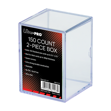 2-Piece Clear 150 Card Storage Box