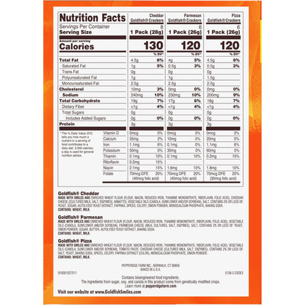 Classic Delight Goldfish Crackers Big Smiles Variety Pack - Cheddar, Colors & Pretzels | 30 Count