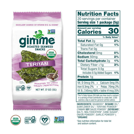 Viral gimMe Organic Roasted Seaweed Snacks - TikTok Famous Healthy Snack