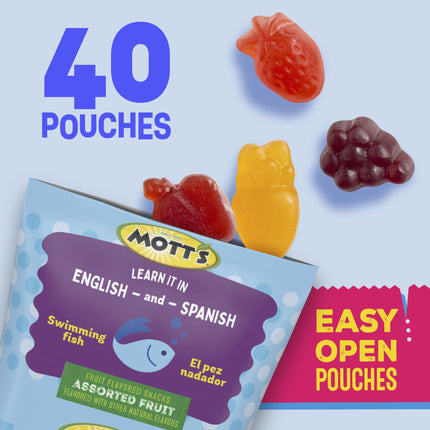 Mott's Fruit Flavored Snacks - Assorted Fruit | Gluten-Free Family Pack (40 Count, 32 oz)