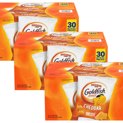 Classic Delight Goldfish Crackers Big Smiles Variety Pack - Cheddar, Colors & Pretzels | 30 Count