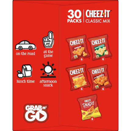 Cheez-It Cheese Crackers, Baked Snack Crackers, Lunch Snacks, Variety Pack, 12.1oz Box (12 Packs)