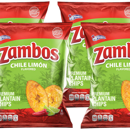 Viral TikTok Zambos Plantain Chips - Chile Limón, Original & Salsa Verde | Premium Central American Snack (5.29 oz)