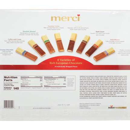 Merci German Chocolates Gift Box - Premium Assorted Flavors (23.8oz)