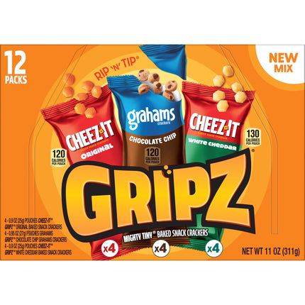 Cheez-It Cheese Crackers, Baked Snack Crackers, Lunch Snacks, Variety Pack, 12.1oz Box (12 Packs)