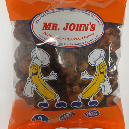 MR. JOHN'S Authentic Spicy Ripe Plantain Chips - Crunchy & Chewy, No Artificial Flavoring (14.1 oz)