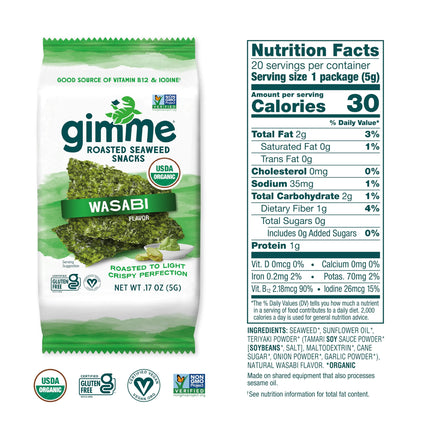 Viral gimMe Organic Roasted Seaweed Snacks - TikTok Famous Healthy Snack