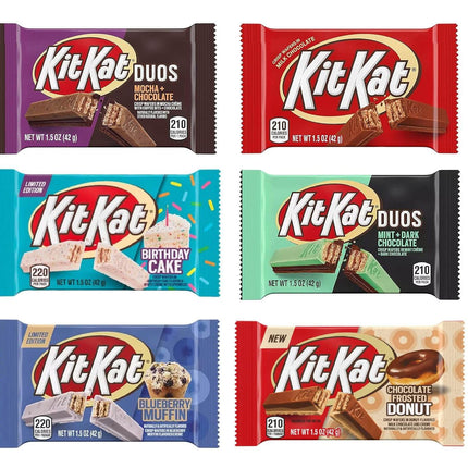 KIT KAT Variety Pack - 6 Premium Flavors Bundle (1.5oz Bars) | Hershey's Chocolate Gift Set