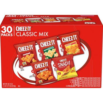 Cheez-It Cheese Crackers, Baked Snack Crackers, Lunch Snacks, Variety Pack, 12.1oz Box (12 Packs)