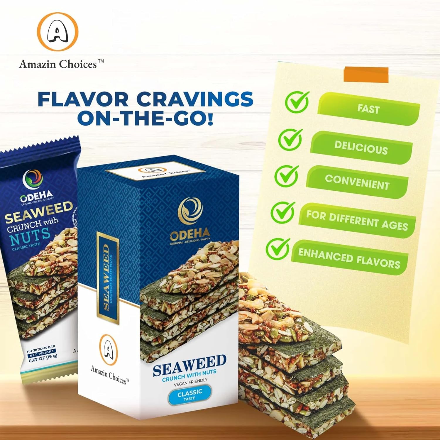 Amazin Choices Seaweed Crunch with Nuts Classic Taste, 6 ct.
