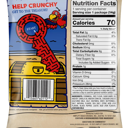 Pirate's Booty Aged White Cheddar Cheese Puffs, Gluten-Free, Kids Snacks, 0.5oz (24ct)