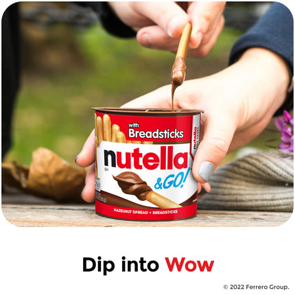 Nutella & GO! - Hazelnut Spread with Breadsticks, 12 Pack Snack Cups (1.8 oz Each)