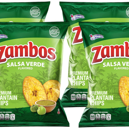 Viral TikTok Zambos Plantain Chips - Chile Limón, Original & Salsa Verde | Premium Central American Snack (5.29 oz)