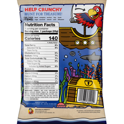 Pirate's Booty Aged White Cheddar Cheese Puffs, Gluten-Free, Kids Snacks, 0.5oz (24ct)