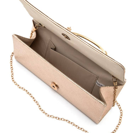 Circle Handle Rhinestone Evening Clutch