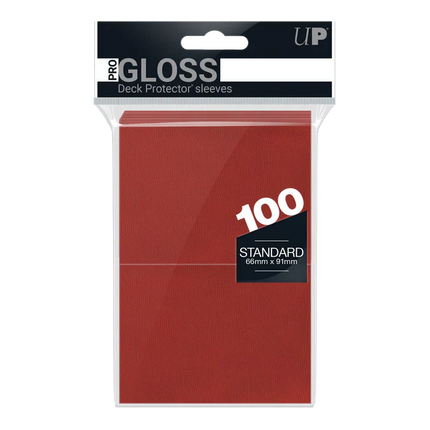 PRO-Gloss Standard Deck Protector Sleeves (Red)