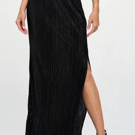 Black Maxi Skirt with Slit