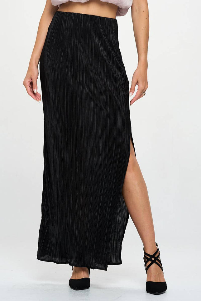 Black Maxi Skirt with Slit