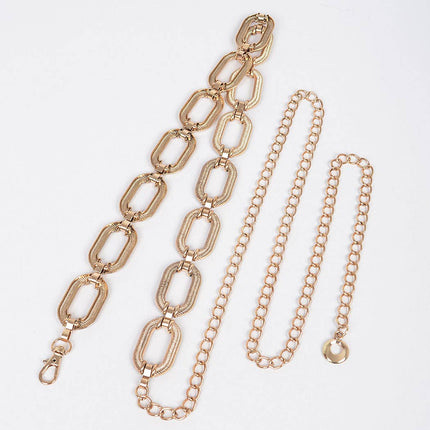 Oval Metal Gold Belt - Plus Size