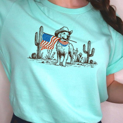 American Cowboy Dog Graphic Plus Tee