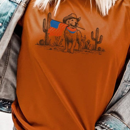 American Cowboy Dog Graphic Plus Tee